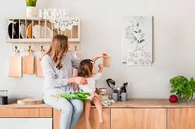 Cork pin board with plant shoot and leaves design