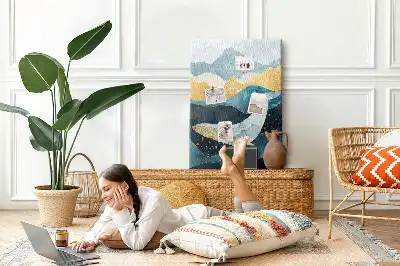 Whale shaped marble cork note board