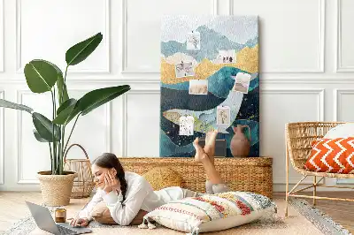 Whale shaped marble cork note board