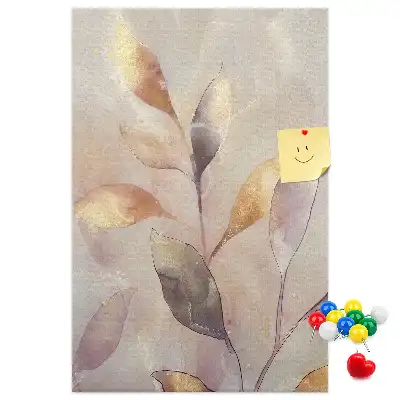 Wall cork memo board Plant watercolor