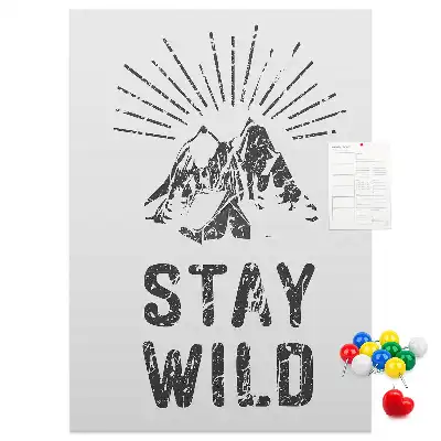 Cork pin board Stay Wild Mountain Theme