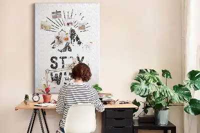 Cork pin board Stay Wild Mountain Theme