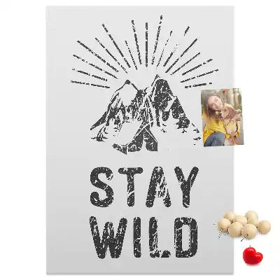 Cork pin board Stay Wild Mountain Theme