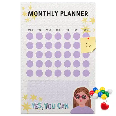 Wall cork memo board Monthly schedule