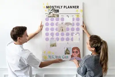 Monthly schedule wall cork memo board