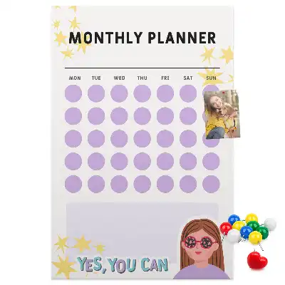 Monthly schedule wall cork memo board