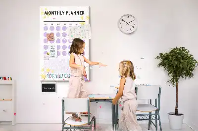 Wall cork memo board Monthly schedule