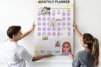 Monthly schedule wall cork memo board