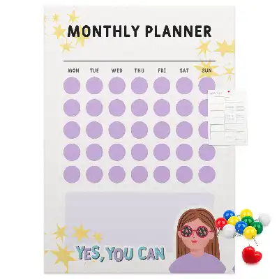 Wall cork memo board Monthly schedule