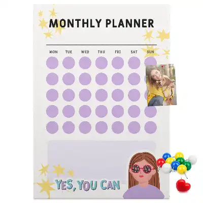 Wall cork memo board Monthly schedule