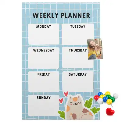 Cork pin board Weekly schedule