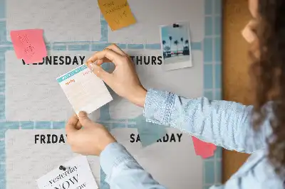 Cork pin board Weekly schedule