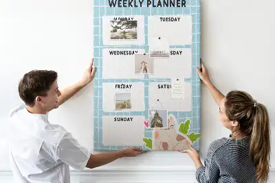 Cork pin board Weekly schedule
