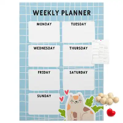 Cork pin board Weekly schedule