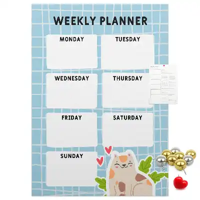 Cork pin board Weekly schedule