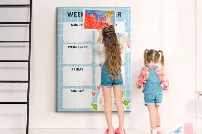 Weekly schedule cork pin board