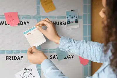 Cork pin board Weekly schedule