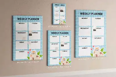 Weekly schedule cork pin board
