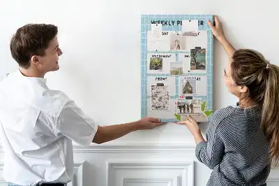 Weekly schedule cork pin board