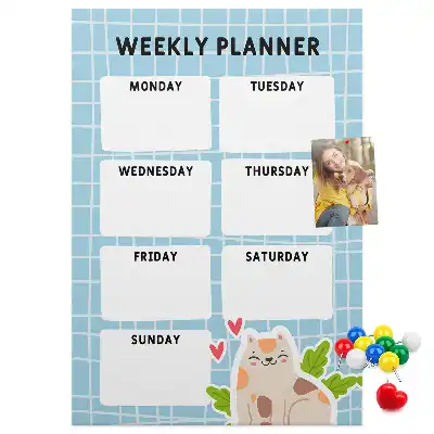 Cork pin board Weekly schedule