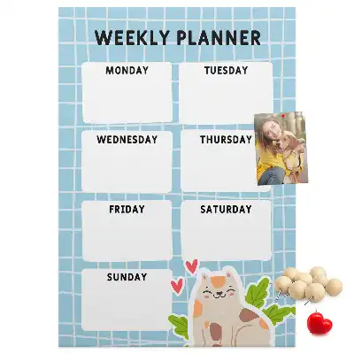 Cork pin board Weekly schedule