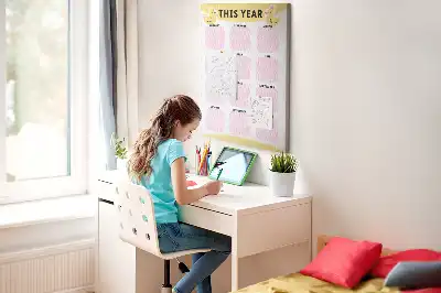 Wall cork memo board Annual calendar