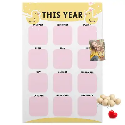 Wall cork memo board Annual calendar
