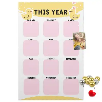 Wall cork memo board Annual calendar