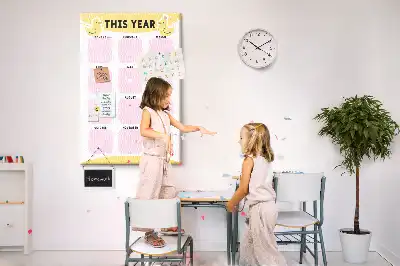 Wall cork memo board Annual calendar