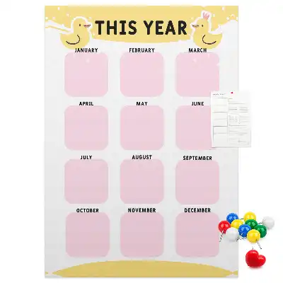 Wall cork memo board Annual calendar