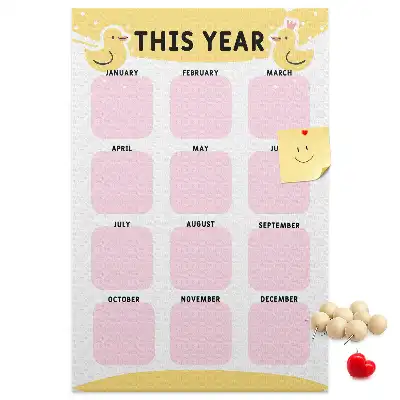 Wall cork memo board Annual calendar