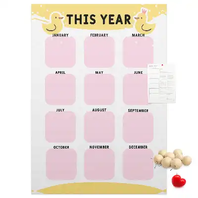 Wall cork memo board Annual calendar
