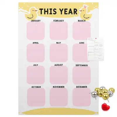 Wall cork memo board Annual calendar