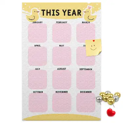 Wall cork memo board Annual calendar