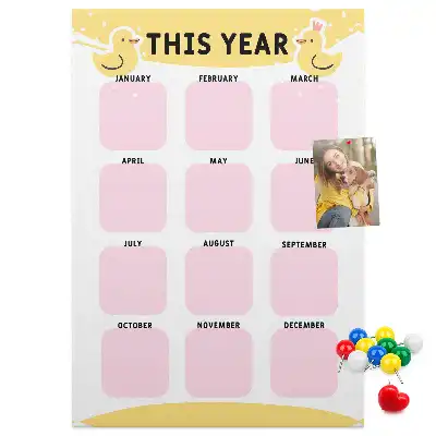Wall cork memo board Annual calendar