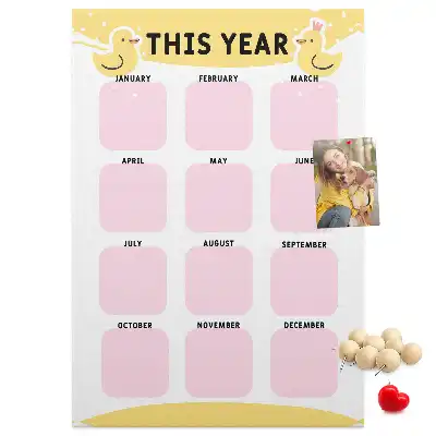 Wall cork memo board Annual calendar