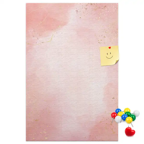 Pink marble wall cork memo board