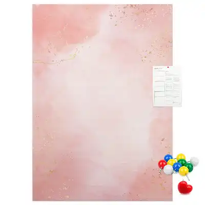 Pink marble wall cork memo board