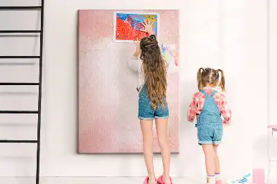 Pink marble wall cork memo board
