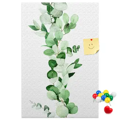 Cork pin board A branch with leaves