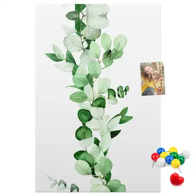 Cork pin board A branch with leaves