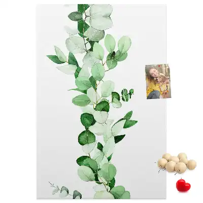 Cork pin board A branch with leaves