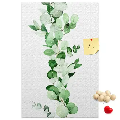 Cork pin board A branch with leaves