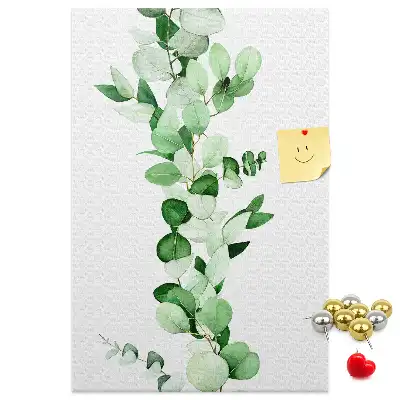 Cork pin board A branch with leaves