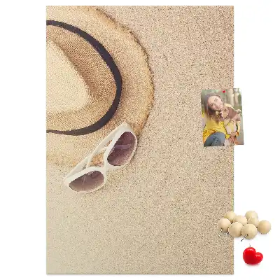 Cork Note Board Holiday sand from the trip