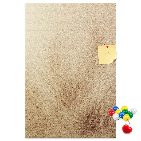 Wall cork memo board with exotic palm tree vacation design