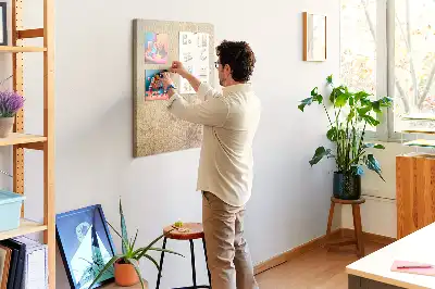 Wall cork memo board with exotic palm tree vacation design