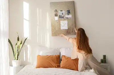 Wall cork memo board with exotic palm tree vacation design