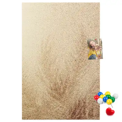 Wall cork memo board with exotic palm tree vacation design