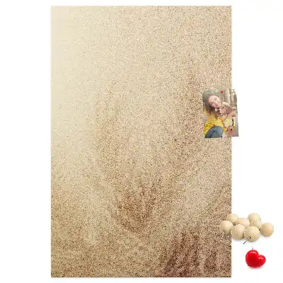 Wall cork memo board with exotic palm tree vacation design